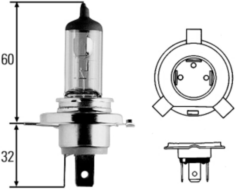 HELLA / LAMPADA HELLA 12VOLT 60/55W H4 (8GJ002525-131) / LAMPADINE PER AUTO