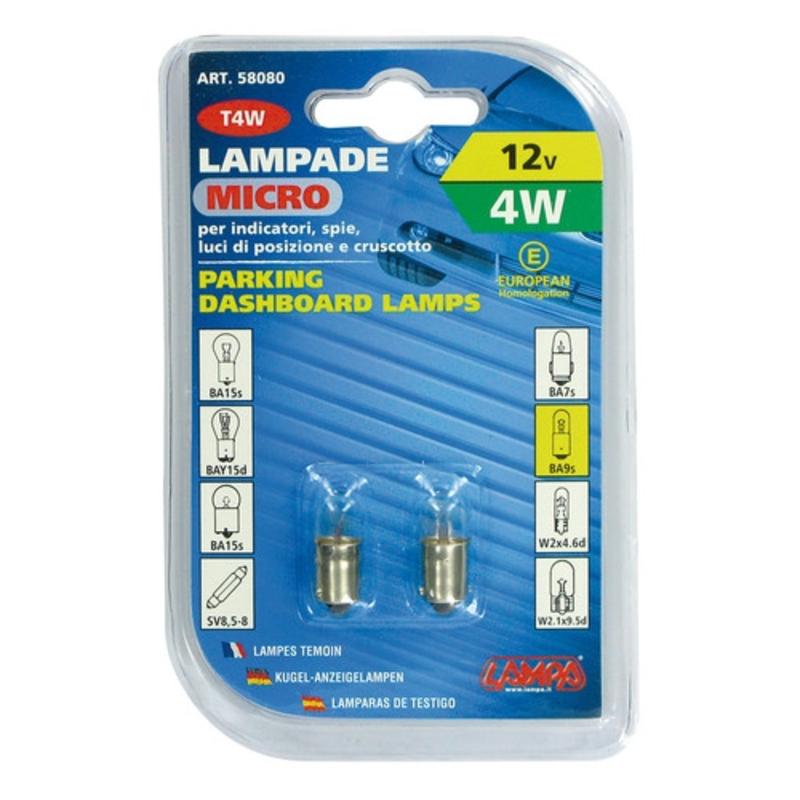 LAMPA / LAMPADE MICRO T4W 12V 4W ART.58080 / LAMPADINE PER AUTO