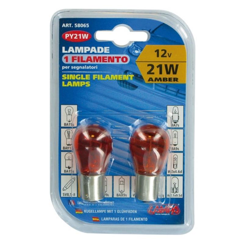 LAMPA / LAMPADE PY21W 12V 21W ARANCIO ART.58065 / LAMPADINE PER AUTO