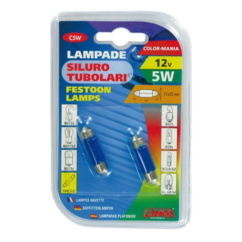 LAMPA / LAMPADE C5W 12V 5W BLU ART.58340 / LAMPADINE PER AUTO