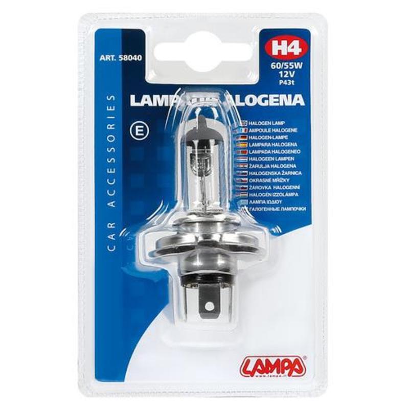 LAMPA / LAMPADA ALOGENA H4 12V 60/55W ART.58040 / LAMPADINE PER AUTO