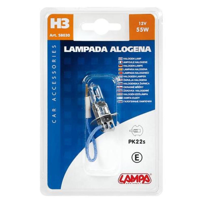 LAMPA / LAMPADA ALOGENA H3 12V 55W ART.58030 / LAMPADINE PER AUTO