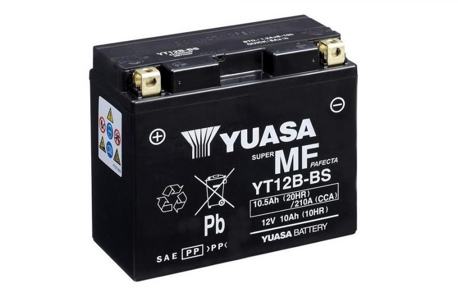 BATTERIE AUTO E MOTO YUASA: BATTERIA YUASA YUYT12BBS 10AH (POLO POSITIVO SX - 150X69X130)